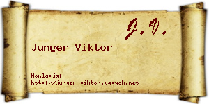 Junger Viktor névjegykártya